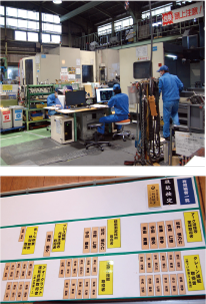 社内の様子。 技能検定や資格取得も 奨励している